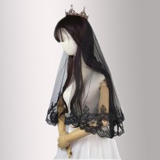 코고툴 2단 면사포 촬영 머리띠 화관 2겹