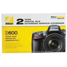 D600 디지털 SLR 카메라에 대한 Nikon 2 년 연장 서비스 범위 계약, 단일상품