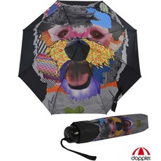 도플러 우산 강아지 모던 아트 블랙 Patchdog