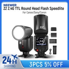 NEEWER TTL 라운드 헤드 플래시 스피드라이트 캐논 니콘 소니 업 이드 UI 2 용 조정 모델링 램프 2600mAh 플래시 Z2 2 4G, 미국, FOR SONY, 1개