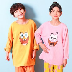 제니키즈 HI 스펀지밥 파자마 실내복 가을 남녀공용 아동 주니어 잠옷