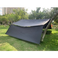 코누 캠핑 블랙코팅 렉타 타프 사이드월 사이드 어닝 그늘막 스크린, 화이트, 5m x 2m