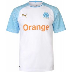 퓨마 남성 올림 피크 드 마르세이유 HOME Shirt Replica SS White-Bleu Azur S