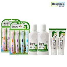 덴트릭스키즈 바른치아 가글 260ml 2개 + 치약 80g 2개 + 칫솔 4p 2개, 1개, free