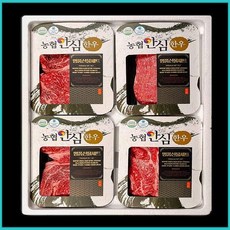 추석 명절 농협 안심 한우1++ 명품선물아이스포장세트 2호 4구 총 1kg (등심300g+불고기300g+장조림300g+국거리300g), 1개