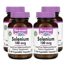 블루보넷 뉴트리션 셀레늄 100mcg 베지 캡슐 90정, 4개