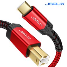 JSAUX USB C타입 to B 2.0 연결 프린터 케이블 레드, 1개, 3m