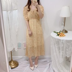 크리밍 [봄신상 무배] 사랑의 불시착 손예진 패션 데이지 플라워 원피스ops -베이지