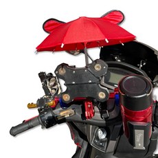 드림엑시트 오토바이 미니 우산 햇빛가리개 거치대 외부용 선쉐이드 휴대폰 방수 장마 비 배달 대행 전동킥보드 전기자전거 용품, 빨강, 1개