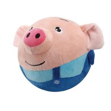 반려동물용 USB 충전식 전자 장난감 공 반려동물 튀는 점프 공 말하는 인터랙티브 개 봉제 인형 장난감, 01 Blue Pig, 1개