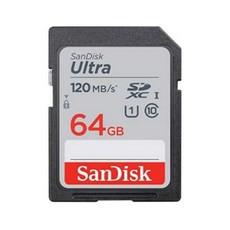 샌디스크 Ultra SD 120MB/s Class10 UHS-I 메모리카드, 64GB