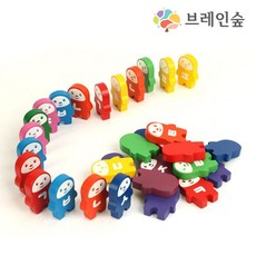 놀이한글 글자공부 원목자음도미노 선물용 신체발달