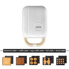 전동 샌드위치 메이커 와플 토스터 베이커 아침 식사 타코야키 팬케이크 650W 220V, 05 green with 5 plates_02 EU