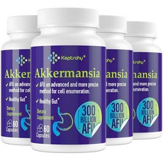 300 Billion AFU Akkermansia Muciniphila - A Live Probiotics for Women Men GLP-1 Digestive Gut Im, 60 Count (Pack of 4)