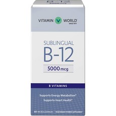 비타민월드 녹여먹는 비타민B12 5000mcg 60캔디형 x 1통, 60정