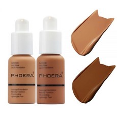 2 Pack PHOERA FoundationFlawless Matte Liquid Foundation Makeup for Women。102 Nude 30m
