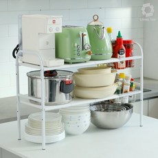 리빙톤 다용도 선반세트 11종 다목적 길이조절 씽크 하부장 선반