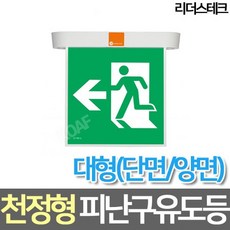 리더스테크 LED대형 천정형 피난구 유도등 고휘도 양면, 양면 피난구 기본방향, 양면 한방향, 1개