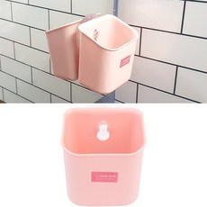 흡착식 다용도꽂이 욕실 수납 바구니 치솔꽂이
