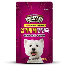 푸르미 습식간식 강아지 영양죽 삼계 오리 120그램, 120g, 1개, 기타생선 - 강아지췌장염간식