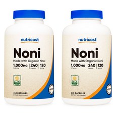 뉴트리코스트 오가닉 노니 1000mg 240캡슐, 240정, 2개