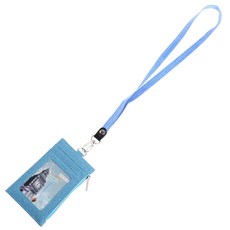 가짜 가죽 캔디 컬러 ID 배지 랜더가있는 목이있는 목마일 멀티 슬롯 ID 카드 측면 지퍼 포켓 지갑 가방