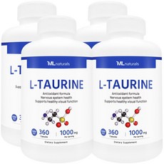 [미국빠른직구] 신제품 마이라이프 내추럴스 엘 타우린 1000mg (수퍼사이즈), 360정, 4개