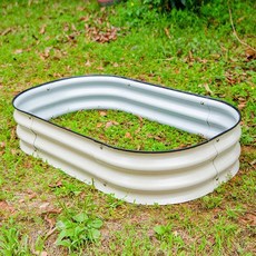 거실화분정리대 화분거치대 원목 철제 20 cm Tall Outdoor Metal Raised Garden Bed Durable Galvanized Cold Rolled Steel, 1.Pearl White 105x60x20cm, 1개