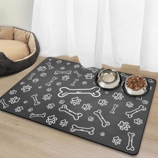 EERSAN 24x36 음식과 물을 위한 초대형 흡수식 개 그릇 매트 퀵 드라이 고무 반려동물 사료 매트깨끗하고 얼룩이 없으며 고양이 및 지저분한 음주자와 같은 여러 반려동물과, Dary Grey_17"×23.6", 17"×23.6", 1개