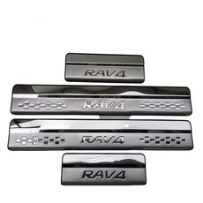 호환 차량용 LED 라이트 도어 씰 킥 스커프 플레이트 보호대 스티커 부품 스타일링 도요타 RAV4 4 2013-, [01] NO LED