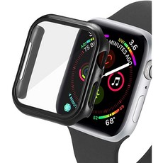 애플워치 iWatch Black 44mm를 위한 전면 스크린 필름 하드 플라스틱 프레임 전체 보호 스마트워치 케이스가 장착된 40mm 44mm iWatch 케이스, 상세페이지 참조, 상세페이지 참조