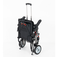 2H메디컬 페더체어 시리즈 - 8kg 초경량 알루미늄 수동 접이식 여행용 장애인 휠체어, 1개, 프로+캐리어 핸들