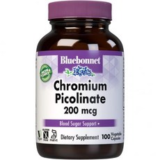 블루보넷 뉴트리션 크롬 피콜리네이트 200Mcg 100 카운트, 1개, 100정