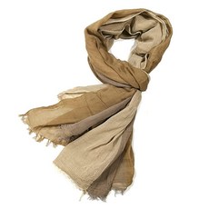 Shanlin 남녀공용 면 리넨 스카프 격자무늬-라이트 블루 74.8\"x35.4\" (190x90cm), Sz-3톤-브라운베이지, 1개
