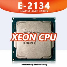 제온 E-2134 CPU 프로세서 워크스테이션 마더보드 C246 칩셋 E 2134 CPU 4 코어 8 스레드 3.50GHz 8MB 71W DDR4 LGA1151