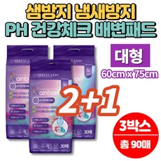  코스트코 강아지 개 애견 반려견 PH 소변 대변 오줌 배변 패드 흡수력 좋은 배변패드 SAP 항균 미끄럼 방지, 2+1박스(대형), 박스당 30매 
