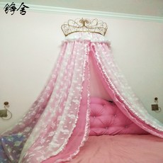 바디영 패밀리보드 도장침대 공주 레이스 휘장 침대머리 거즈 큐트 핑크블루 미용실트리트먼트 민박 가정용 장식 배경 사 한식, 레이스 커튼 헤드 분홍 색깔 _화이트 기타