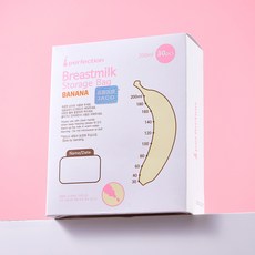 퍼펙션 바나나 변온 모유저장팩 200ml 30매 온도체크 이지컷 이중지퍼 일회용, 30개입, 3개