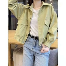 [Myshe] 봄 가을 여성 캐주얼 자켓 빅사이즈 데일리 숏 자켓 Night9621FEI621JK09