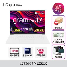 LG전자 그램 Pro 17 코어 울트라5 인텔 Arc, 에센스 화이트, 1TB, 16GB, WIN11 Home, 17ZD90SP-GX56K