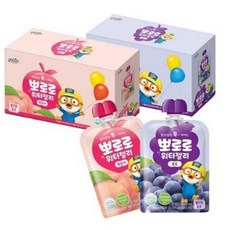 팔도 뽀로로 워터젤리 포도10입 + 복숭아10입, 포도+복숭아, 120ml, 1세트