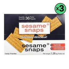 Sesame Snaps 참깨 스냅 35그램 36팩 미국 x 3개, 35g