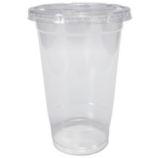 투명 PET 아이스컵 + 평뚜껑, 500ml, 100개, 1개