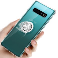 삼성 전자 갤럭시 s10 플러스 자동차 홀더 스탠드 커버에 대한 패션 자기 반지 전화 케이스, 1개, 공간