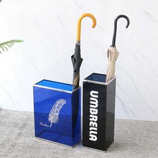 우산보관함 투명한 사각 출입구 아크릴 플라스틱 꽂이 보관함 스토리지랙 로비, 7. 롱 그린 17X17X48.5cm, 1개