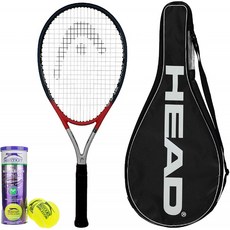 Head Ti S2 티타늄 테니스 라켓 inc. 커버 &amp; 3 x 슬래저 윔블던 테니스 볼 - (Grip L1 ~ L5 사용 가능) (L1 (4 1/8인치))), 단일옵션, 단일옵션