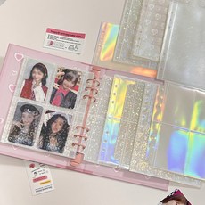 A5 포카 바인더 하트 속지 6공 다이어리 단면 보관 파일, 투명(10매)