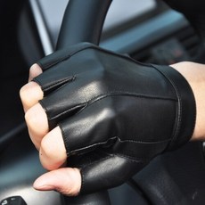 가죽 반손가락 장갑 남여사 자전거 운전 미끄럼 방지 보온 헬스 루지 반 토막 장갑 얇은 모델 학생 블랙