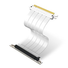 EZDIY-FAB PCIe 4.0 X16 라이저 케이블 고속 실드 수직 GPU 마운트용 PCI-E Gen4 대응 연장 라이저 카드 직각 커넥터 화이트 - 20cm 90도