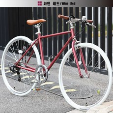 SUWIT 700C 일본 자전거 바이크 스포츠 700C 하이브리드 자전거 경량 로드 출퇴근 시마노변속 산책 입문용 국내무료배송, 레드/WINE